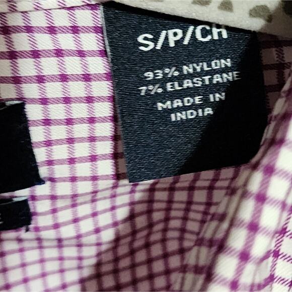 Chaps performance‎ purple and white plaid button down men's shirt size small new - Picture 5 of 5
